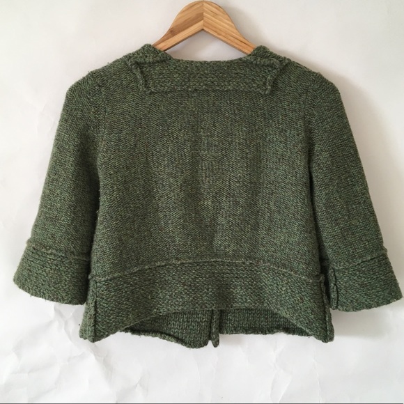 FP// vintage wool crop cardigan wood buttons XS - Picture 5 of 8